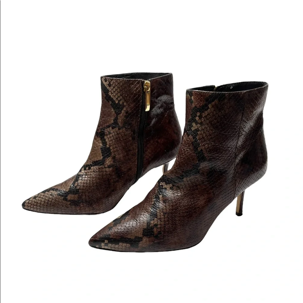 L’Agence | Aimée Bootie in Brown Snake 38